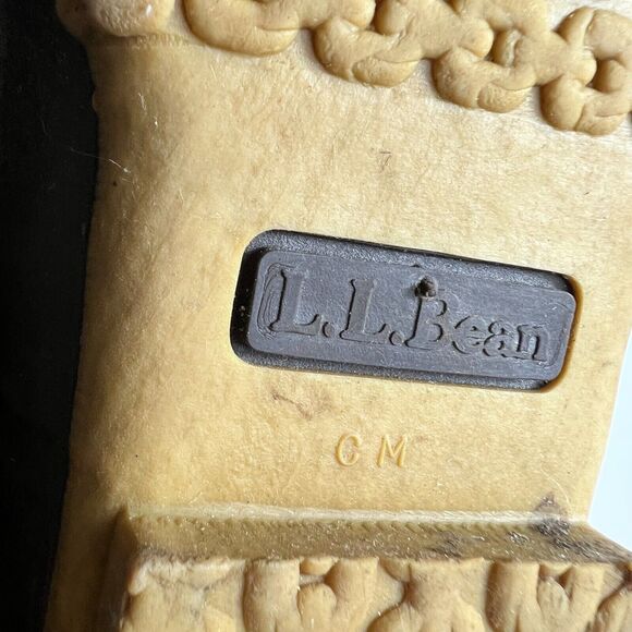 L.L.Bean Women's 7 Brown Buffalo Leather Lace-Up Mid Calf Round Toe Duck Boots - Picture 9 of 9